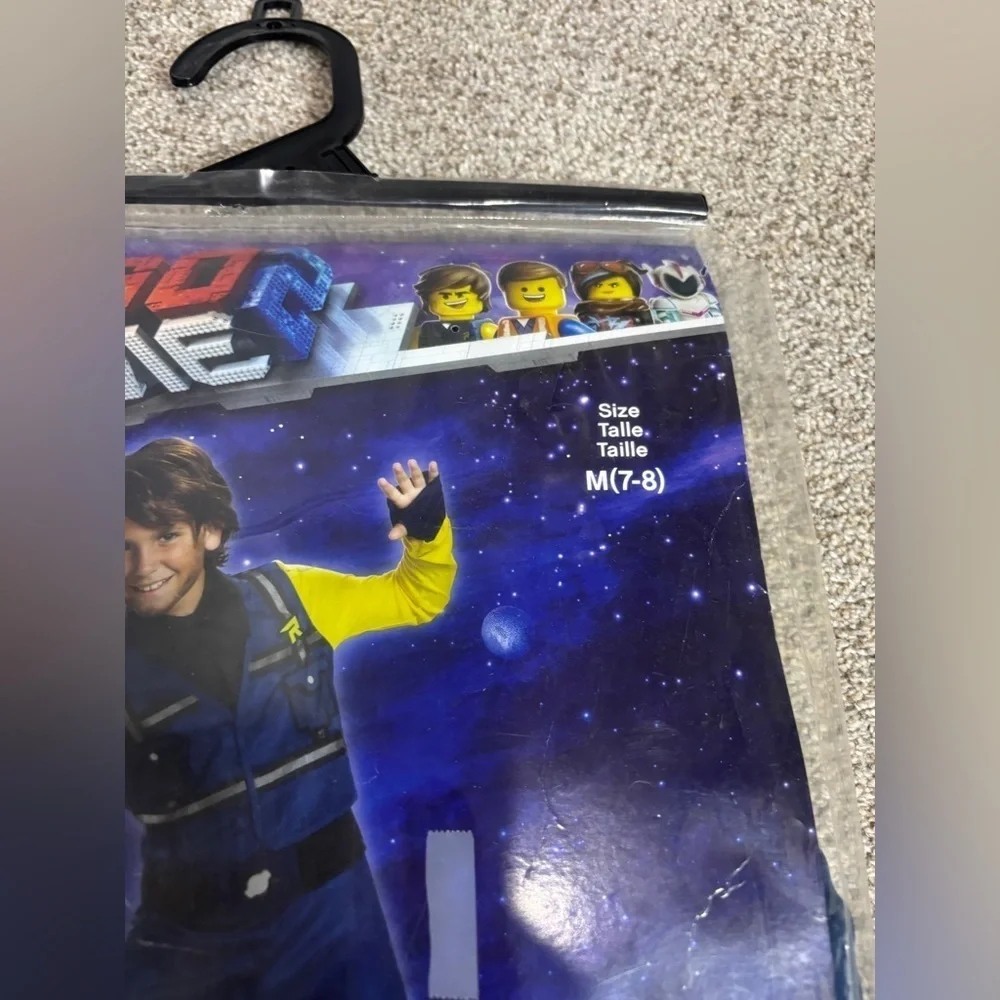 NIB The Lego Movie 2 Rex Dangervest Jumpsuit Gloves Belt Halloween Costume M 7-8